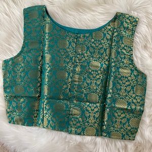 Beautiful brocade silk saree blouse
